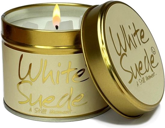 LILY FLAME - Geurkaars in blikje - White Suede... a still moment - 7,7 cm x 6,6 cm