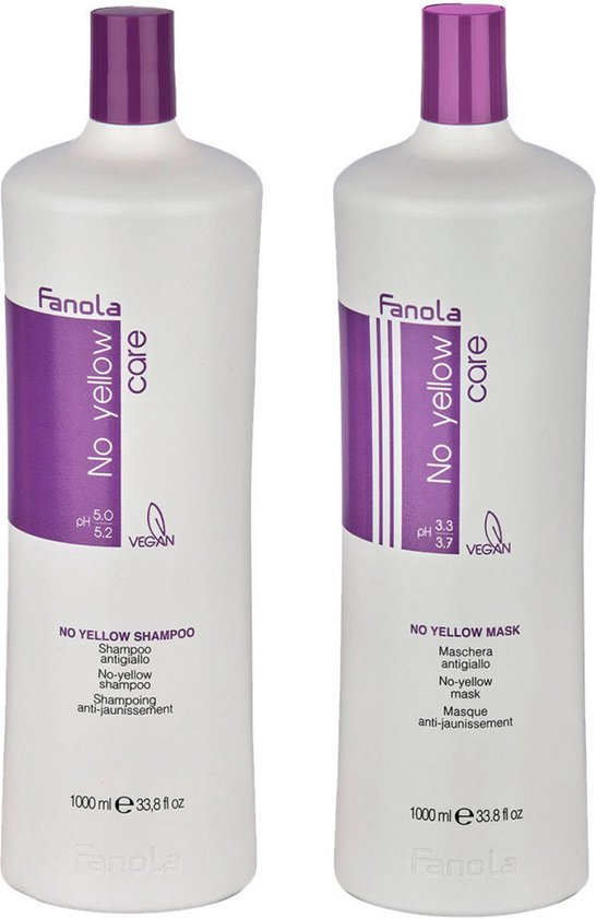 Fanola No Yellow Shampoo 1000 ml + Masker set 1000 ml