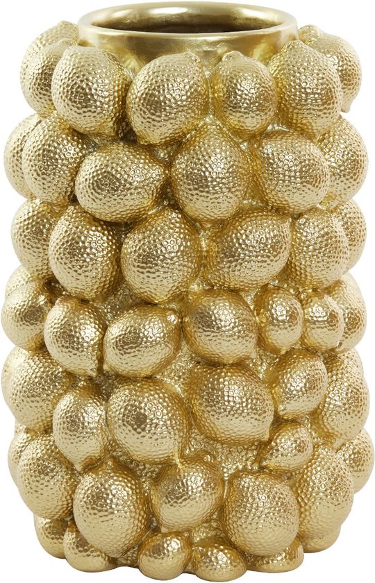 Foto: Light living vaas lemon goud 23 5x23 5x33cm kunststof modern bloemenvaas woondecoratie decoratieve vaas voor woonkamer of slaapkamer