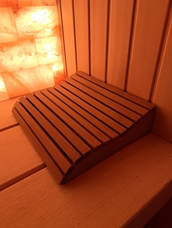 Foto: Hoofdsteun sauna hout voorgevormd ayous thermo wood