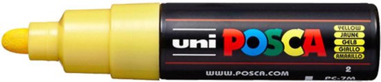Uni-Ball Posca 181307 Markeerstift, conisch, brede punt, PC, 7 m, 4,5-5,5 mm, neongeel