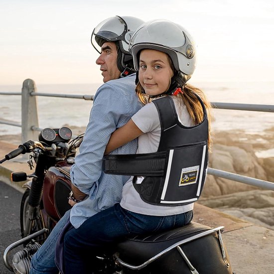 Harnais Sécurité Moto Enfant - Ceinture Réglable, Bande Réfléchissante | Pour Véhicules Électriques, Vélos