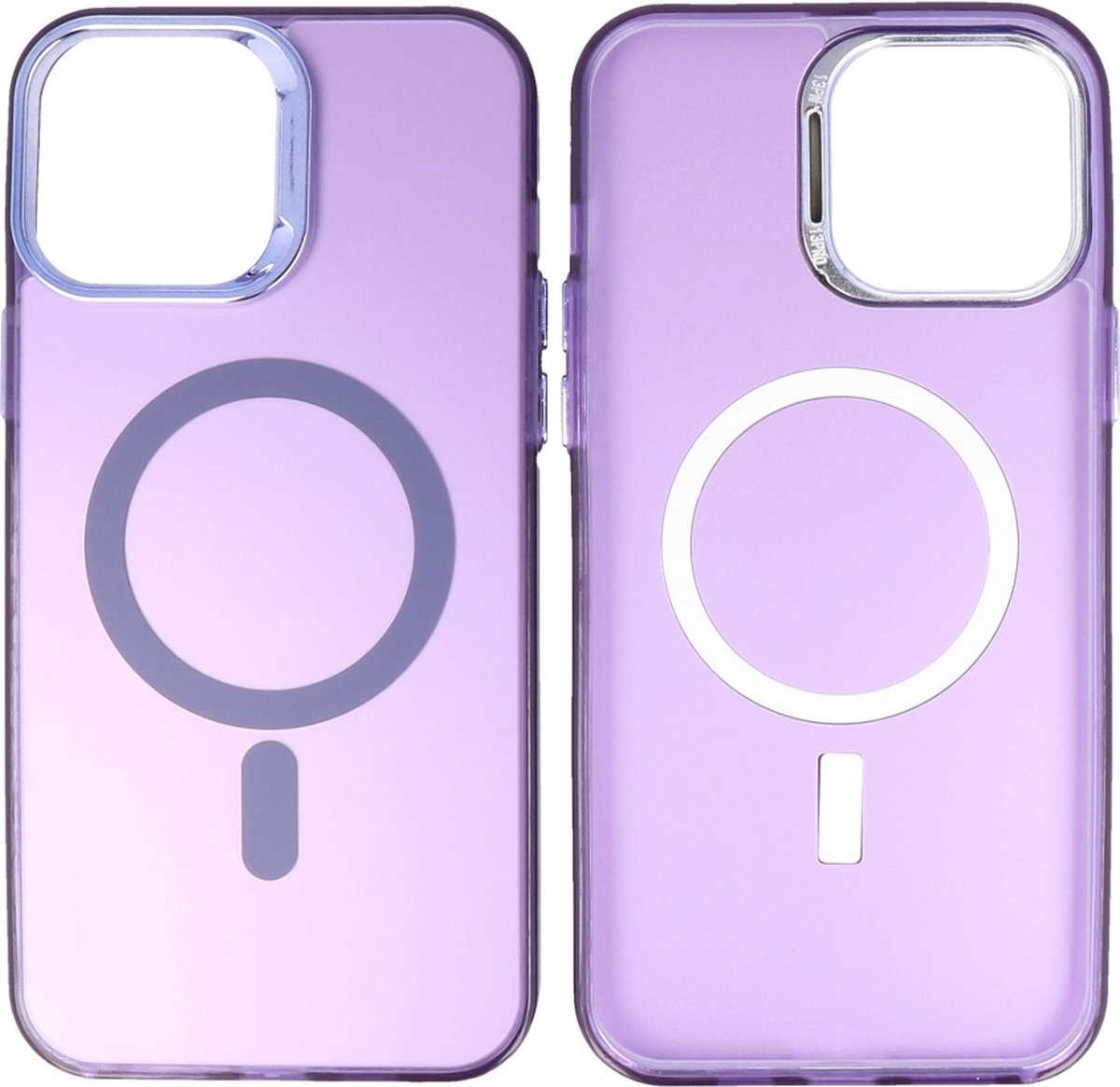Magsafe Hoesje Geschikt voor iPhone 16 Pro - Magnetisch Smartphone Hoesje - Paars