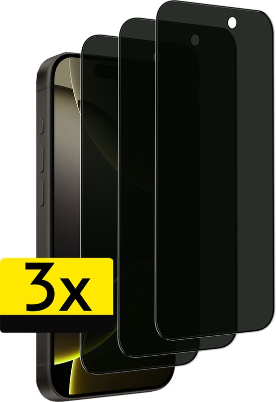 Screenprotector – Geschikt voor – iPhone 16 Pro – Privacy Screenprotector Bescherm Glas – Privacy Screenprotector Geschikt voor iPhone 16 Pro Screenprotector Glas – 3 Stuks
