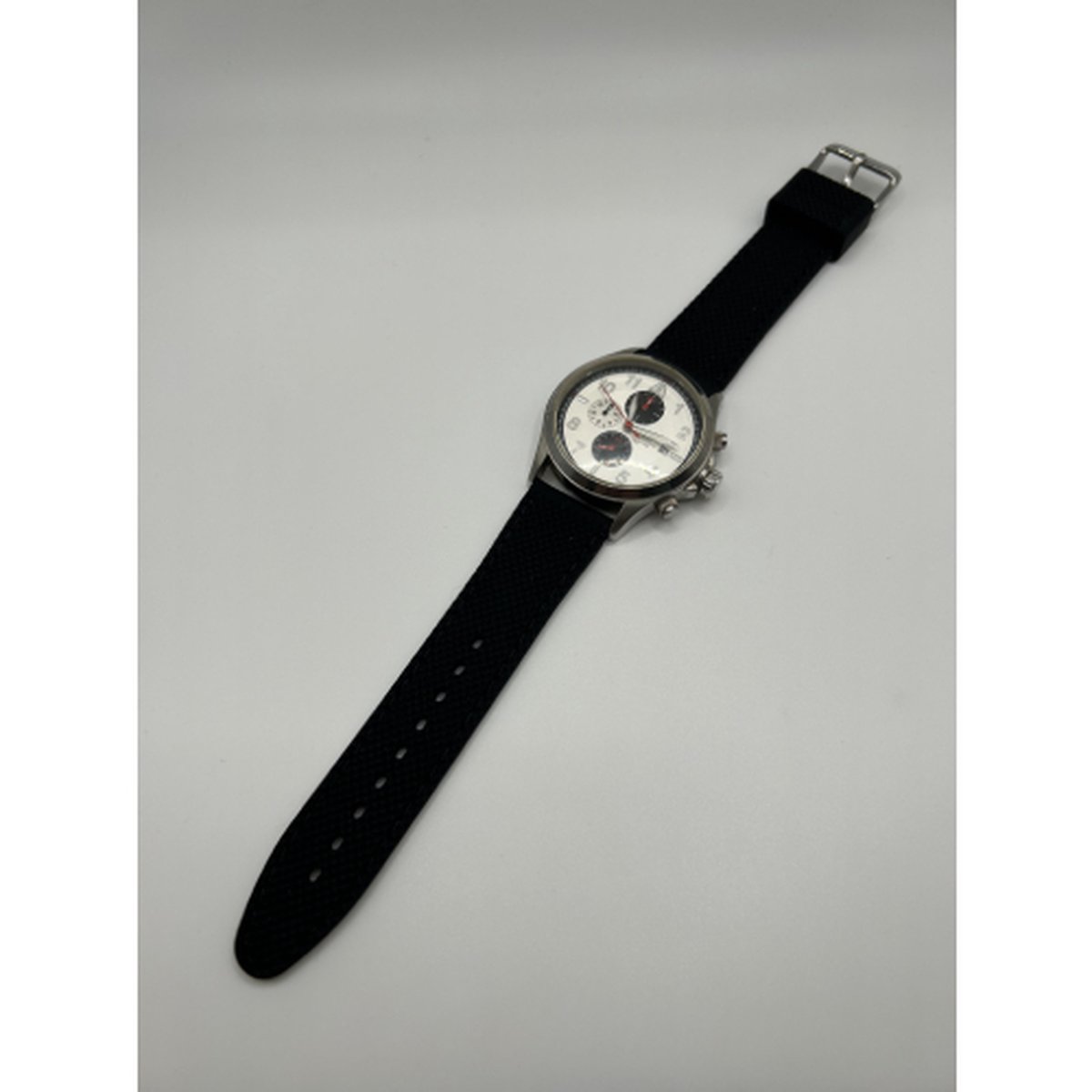 horlogeband-rubber-juweliers kwaliteit-anti allergisch-22 mm breed-zwart