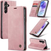 Casemania Hoesje Geschikt voor Samsung Galaxy A13 4G & A13 5G Pale Pink - Dunne Portemonnee Book Case - Slim Wallet Case met Pasjeshouder