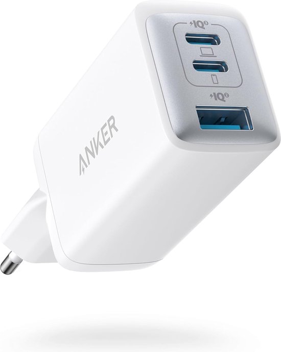 Anker-oplader 735 (Nano II 65W) Wit, USB-C-oplader, PPS 3-poorts compacte opvouwbare snellader