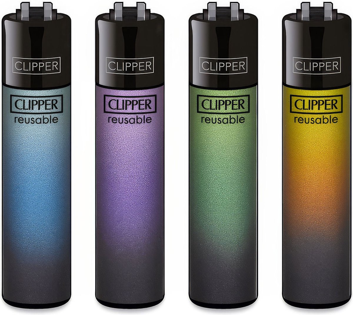 Goedkoopste Clipper Classic Large Aanstekers Black Triple Gradient (4 Stuks