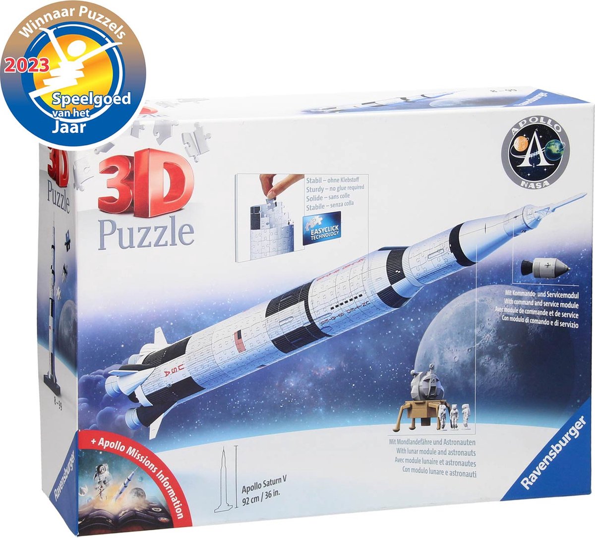 Ravensburger Apollo Saturn V Rocket - 3D Puzzel - 440 stukjes