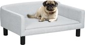 Bol.com PawHut Hondenbank met zachte bekleding huisdierbank hondenbed kattenbank met houten poten D04-149 aanbieding
