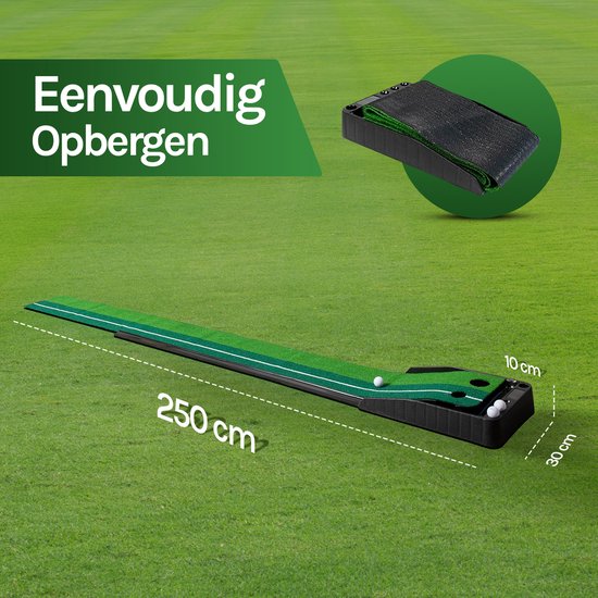 Putting Mat Golf - Putter - Met Terugkeersysteem - 30 x 250 cm van LifeGoods — afbeelding 2