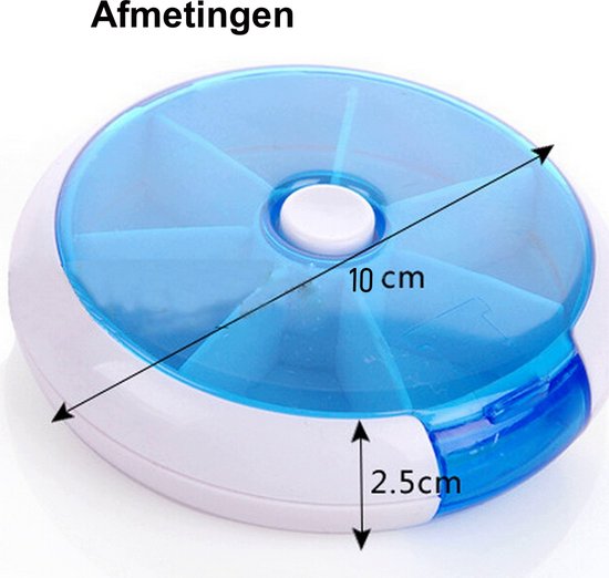 Boîte à médicaments ronde Bleue 10 cm avec bouton poussoir pratique