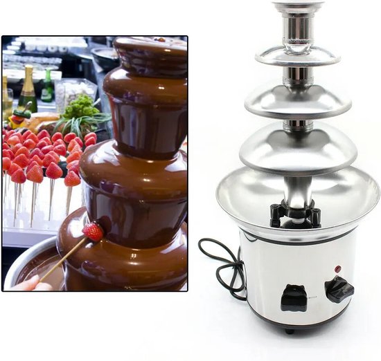Multis Chocoladefontein - 4-laags Chocolade Fontein - Chocolade Fontein - Fondue - RVS - 46 x 21,5cm — afbeelding 3