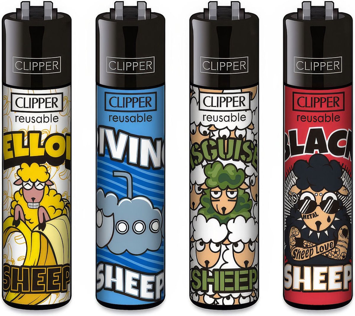 Goedkoopste Clipper Classic Large Aanstekers Animal Life 4 (4 Stuks