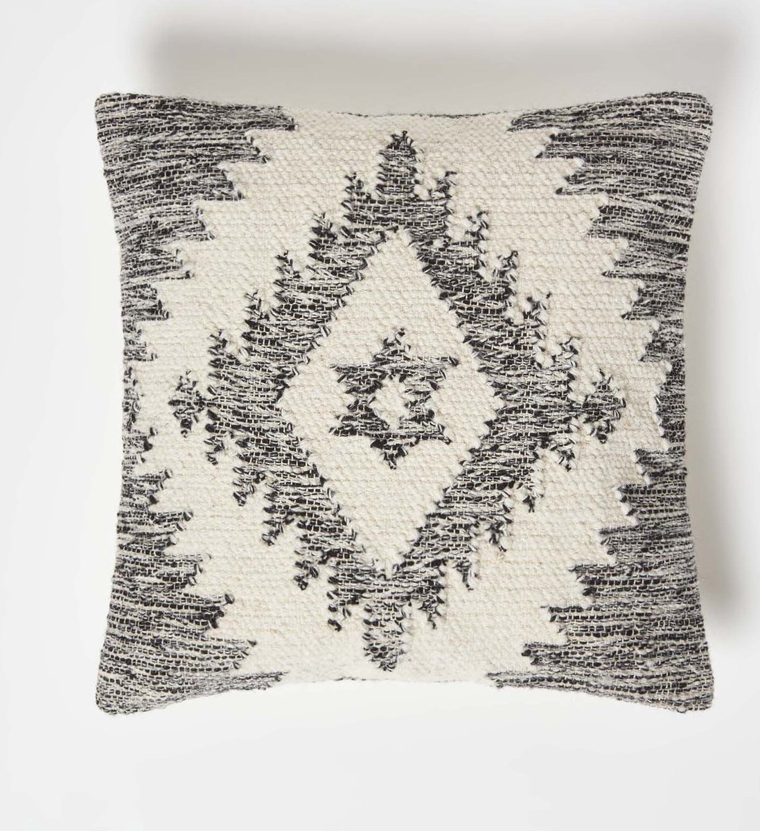 Homescapes Kelim kussen Karu grijs-crème - kussen 45 x 45 cm met vulling Grijs-Creme