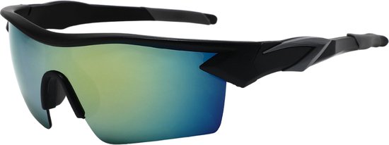 ICCLUB - Lunettes de soleil - Lunettes de Festival - Lunettes de cyclisme Sport - Lunettes Techno - Lunettes Rave - Verre miroir - Comfort - Y2K - Hommes - Femmes - Zwart - Grijs - Coloré