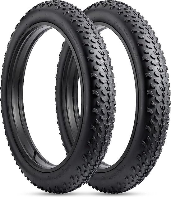 2 stuks 20” FatBike Noppen Buitenbanden 20 x 4.0 inch ERTRO 100-406 20x4.0 Fat bike banden 20inch Offroad Enduro Noppen profiel - Ouxi – Knaap – Phatfour – Super73 - Zwart