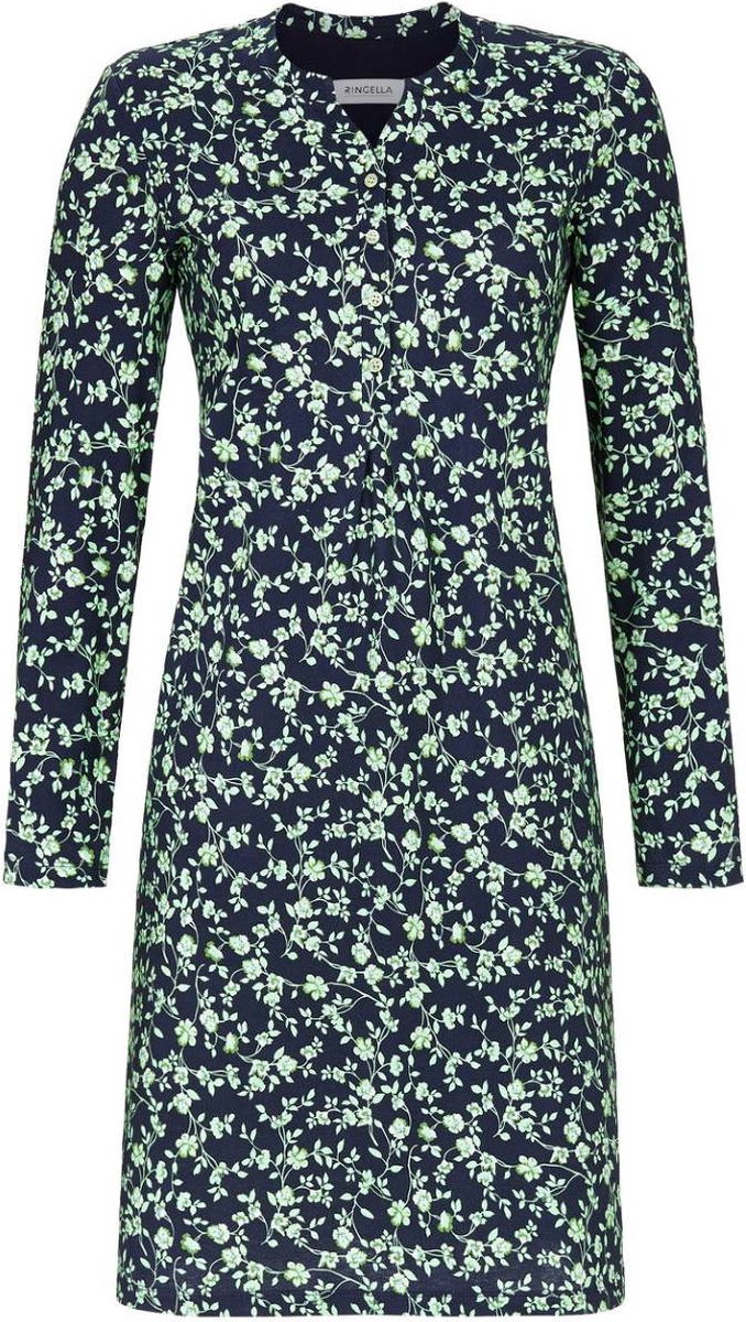 Ringella Green Flowers – Nachtkleed – 4511026 – Night Blue – Groen
