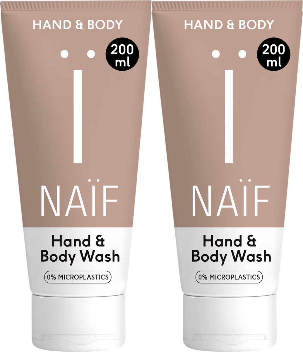 Goedkoopste Naïf - Hand & Body Wash Voordeelset - Reinigt je huid zacht - Geur van lavendel en bergamot - 2x 200ml