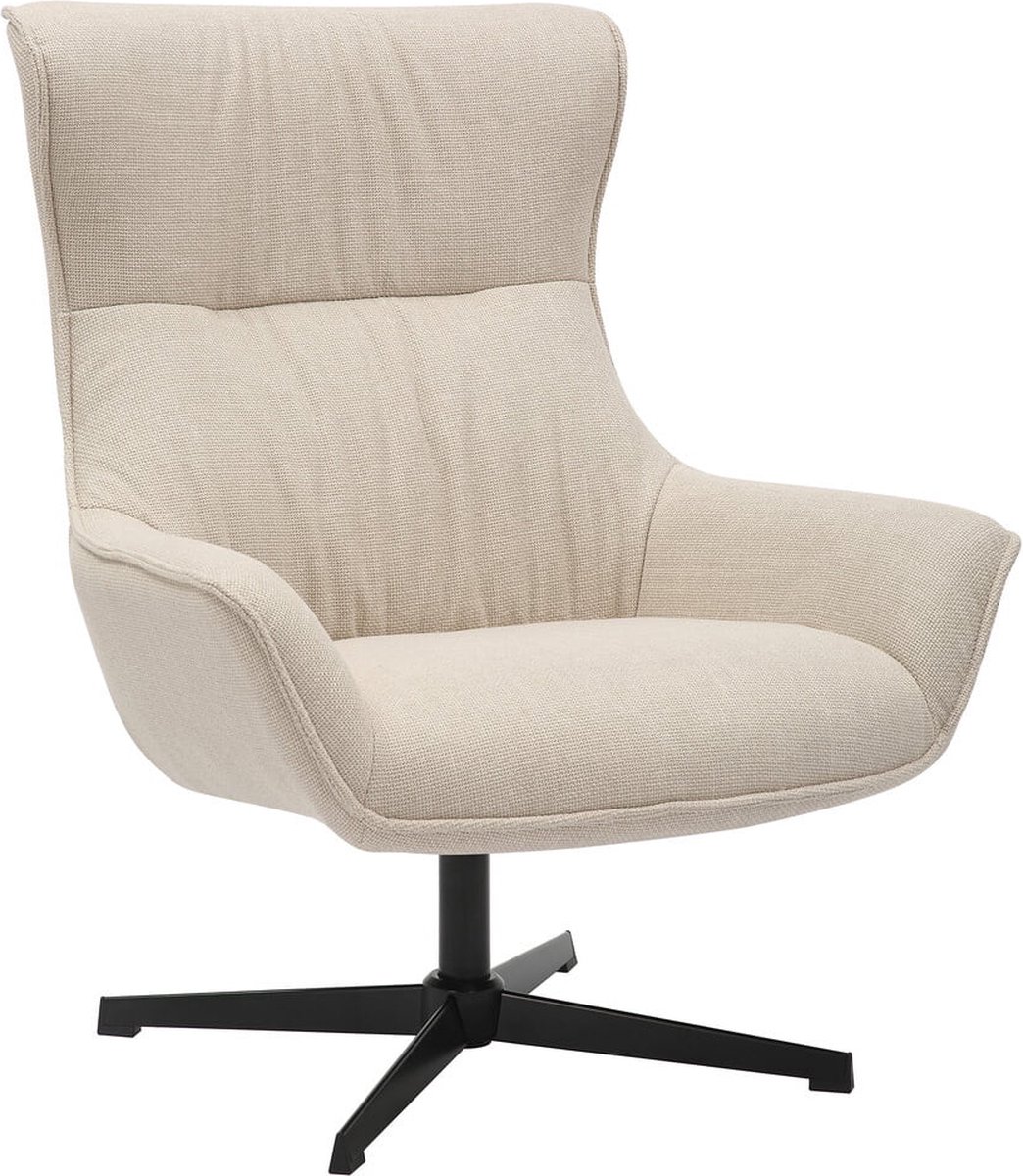 Fauteuil Charlotte Beige - Polyester - Zithoogte 42 cm - Zitdiepte 50 cm