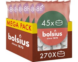 Bolsius - 270 Waxinelichtjes - Theelichtjes - 8 uur - Wit - 8 branduren - Grootverpakking