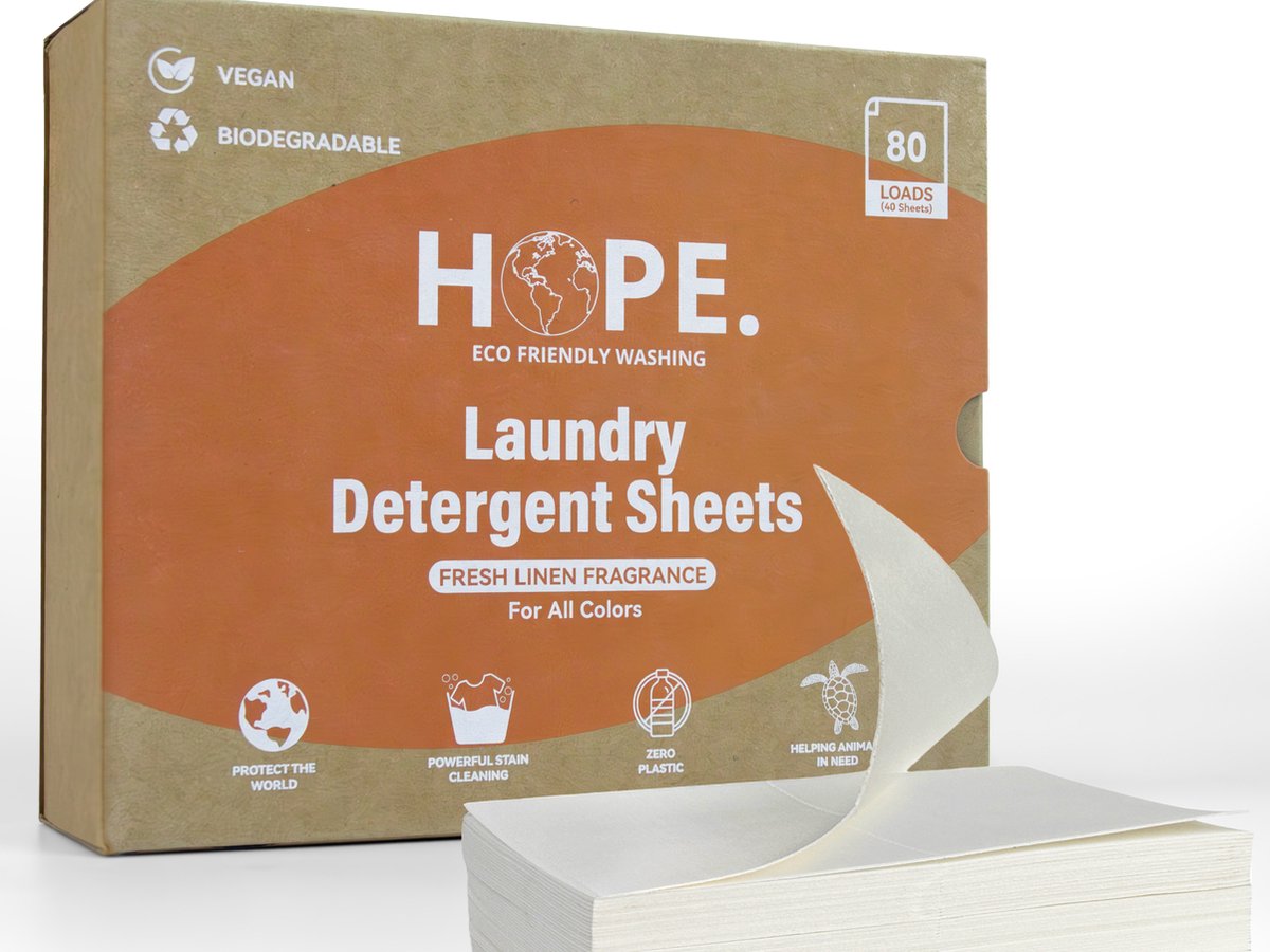 Goedkoopste HOPE. 80 stuks milieuvriendelijke wasstrips - fresh linen geur - 15 cent PW