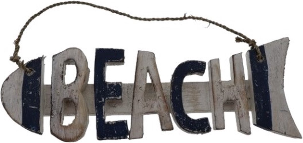 Beach hanger 9x27 cm White/d.blue