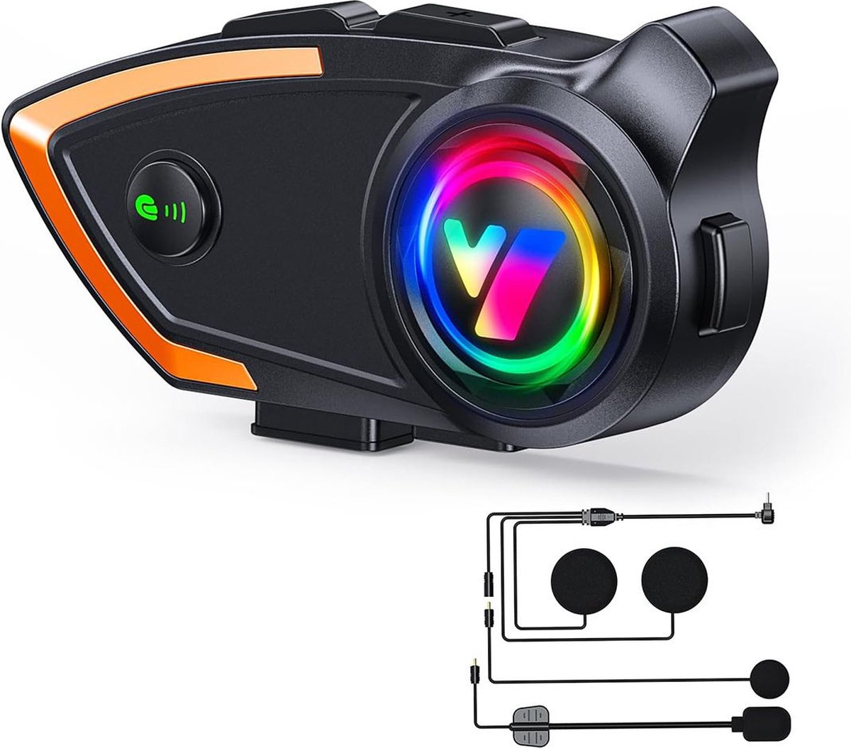 White-label Motorhelm Headset - Intercom - Bluetooth - Zwart