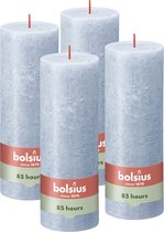 Bolsius - Bougie Rustique - Blauw - Blue Ciel - 19cm - 4 pièces