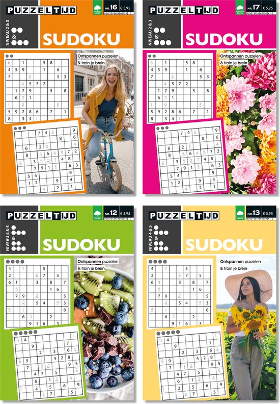 Foto: Puzzeltijd puzzelboekenpakket 4 boekjes sudoku 2x 2 3 2x 4 5 96 pagina s