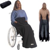 Belieff Couverture pour fauteuil roulant de Medium – Fond ouvert – Poches pour les mains – Coupe-vent et imperméable – Unisexe – 100 % polyester – Doublure polaire – Tapis pour les jambes – Tapis pour les genoux – Chaud et confortable