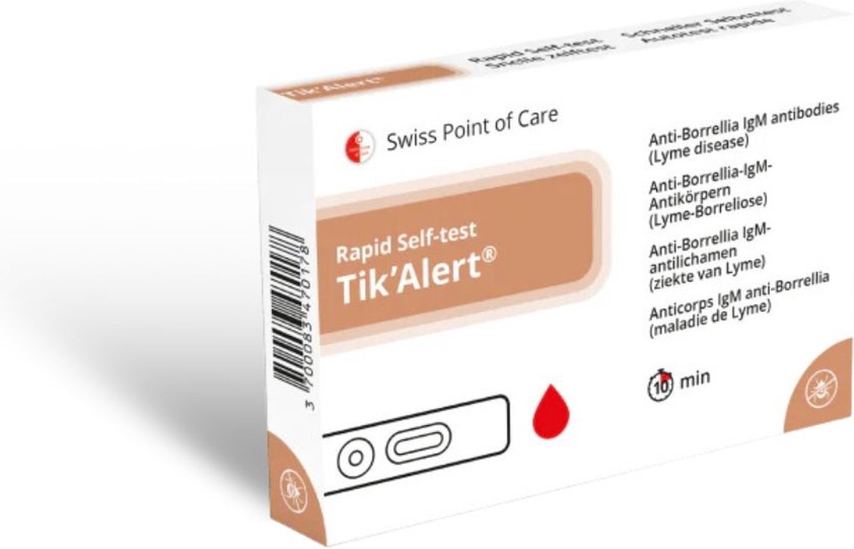 Goedkoopste Tik’Alert (ziekte van Lyme) zelftest | Snelle zelftest voor vroege detectie ziekte van Lyme | eenvoudig en betrouwbaar