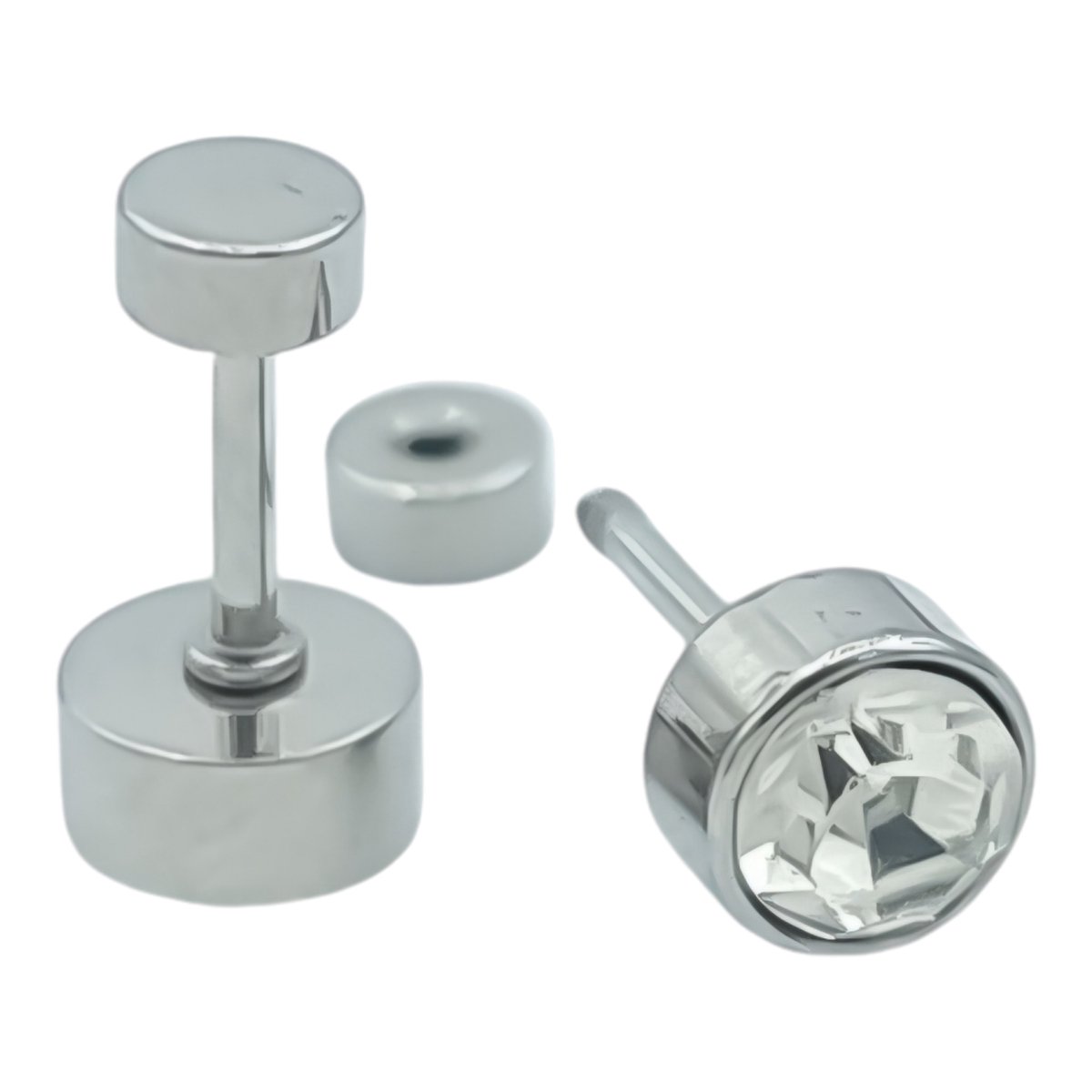 Oorknoppen zirkoon steentje - Premium staal - 5 mm