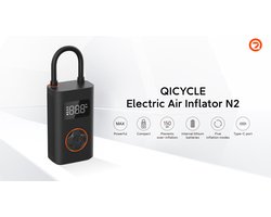 Qicycle N2 Elektrische bandenpomp met drukmeter - voor fiets, auto, motor - 10.3 Bar