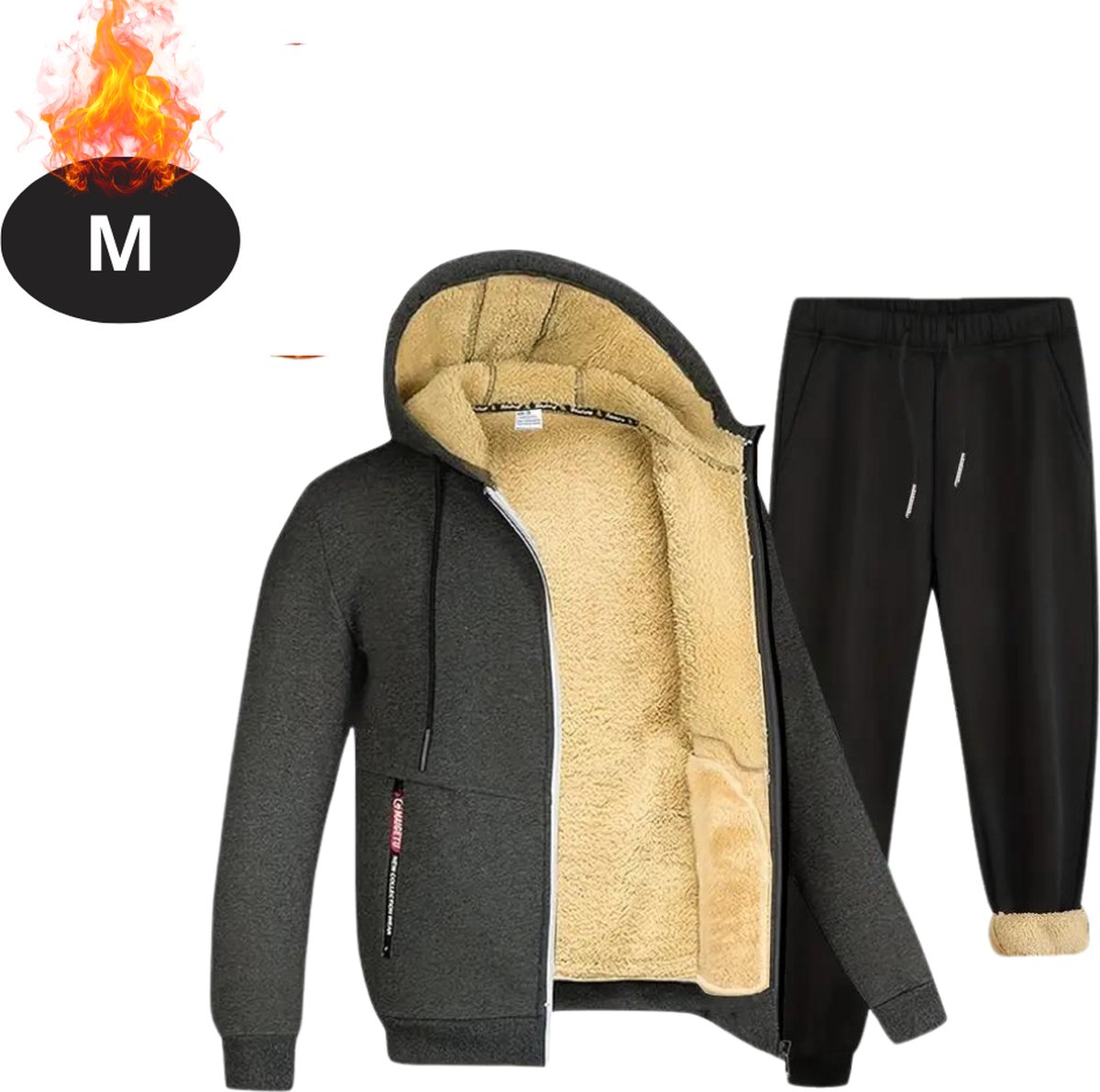 Nivard Thermokleding Heren – Thermobroek – Thermoset Fleece – Met Capuchon – Thermolegging – Winter – Thermojack – Donkergrijs – M Nivard Thermokleding Heren – Thermobroek – Thermoset Fleece – Met Capuchon – Thermolegging – Winter – Thermojack – Donkergrijs – M