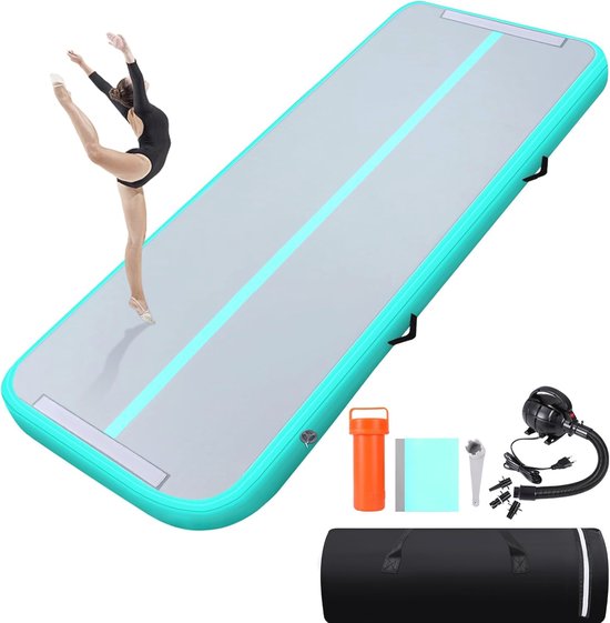 VEVOR 498 x 101 x 10 cm Opblaasbare Gymnastiekmat, met een Elektrische Luchtpomp van