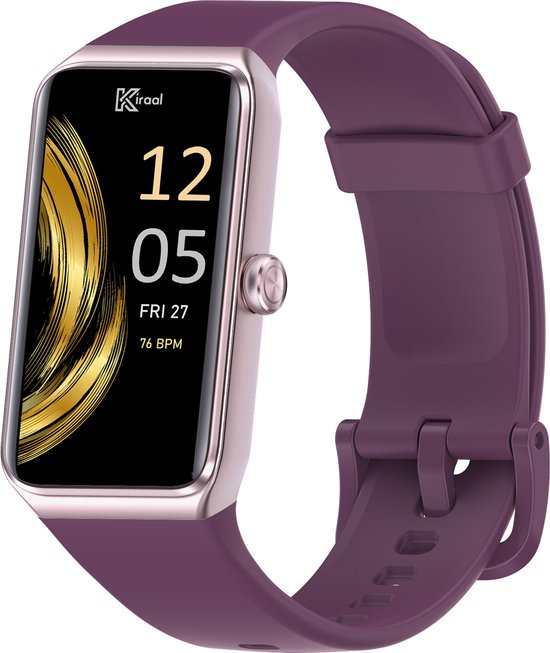 Kiraal Venture Active - AMOLED Activity Tracker - Stappenteller - Hartslagmeter - Bloeddrukmeter - Smartwatch - Waterdicht - Heren - Dames - Nederlandse Handleiding - Paars