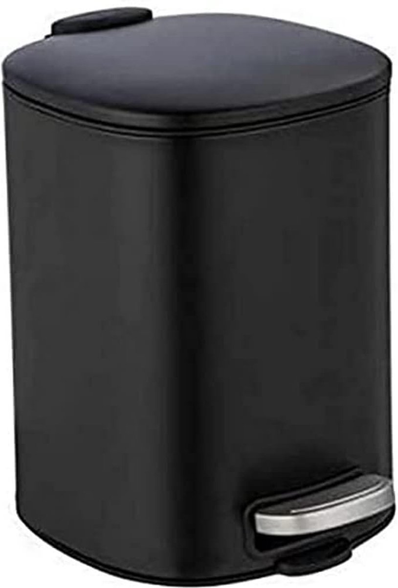 Goedkoopste Selbro ® Stijlvolle Zwarte Pedal Prullenbak met Zachte Sluiting en Antivingerafdruklaag voor Badkamer