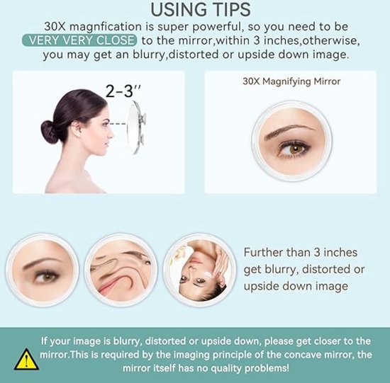 Miroir grossissant Equivera - Miroir grossissant avec Siècle des Lumières - Miroir grossissant - Miroir de maquillage - Miroir de maquillage - Miroir de rasage - Must pour votre maison !