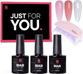 Nagelstad® BIAB 3 Populaire Kleuren - Builder in a Bottle - BIAB Nagel Builder Gel - BIAB Set Inclusief LED Lamp - HEMA & TPO Free