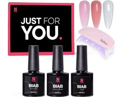 Nagelstad® BIAB 3 Populaire Kleuren - Builder in a Bottle - BIAB Nagel Builder Gel - BIAB Set Inclusief LED Lamp - HEMA & TPO Free