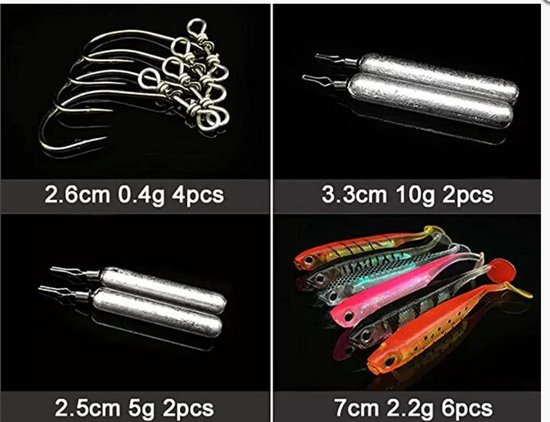 Kunstaas set - Pluggenset - visaas - snoek - baars - twisters - roofvis - Vissenaccessoires - Visgerei set - Gemengd visaas - LOUZIR van LOUZIR — afbeelding 3