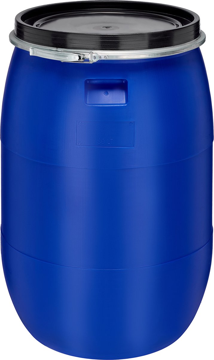 Garronda Regenton 180L kunststof vat levensmiddelcontainer van HDPE voor huis en tuin - GD-0078 Blauw