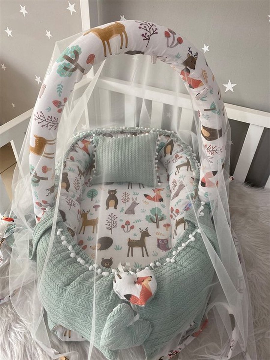 Bol.com Hoofdkussen en Klamboe- Groen en Woud Patroon - 74 x 40 cm aanbieding