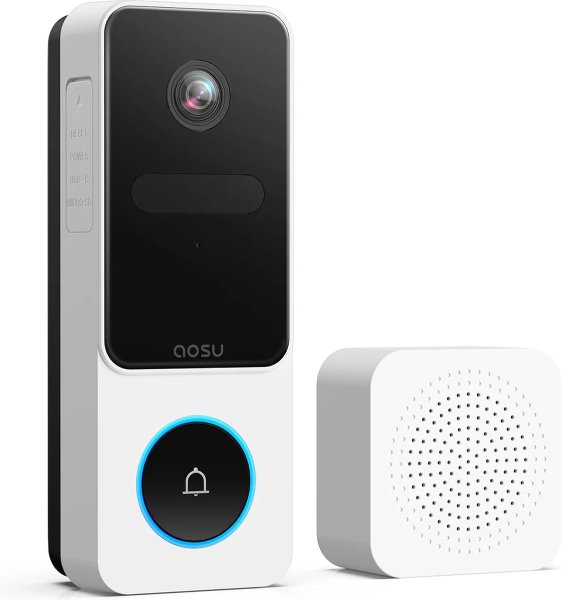 AOSU Video Doorbell SE - 2K Video Deurbel - AI Bewegingsdetectie - 170° Groothoek - Google & Alexa - AOSU - €79,99