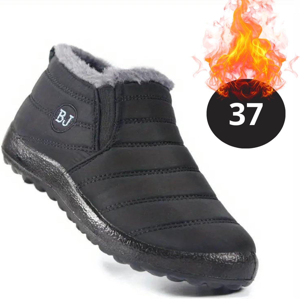 Nivard Snowboots Sneeuwschoenen Sneeuwboots Dames Wintersport Ski Skischoenen – 37 Laag Zwart
