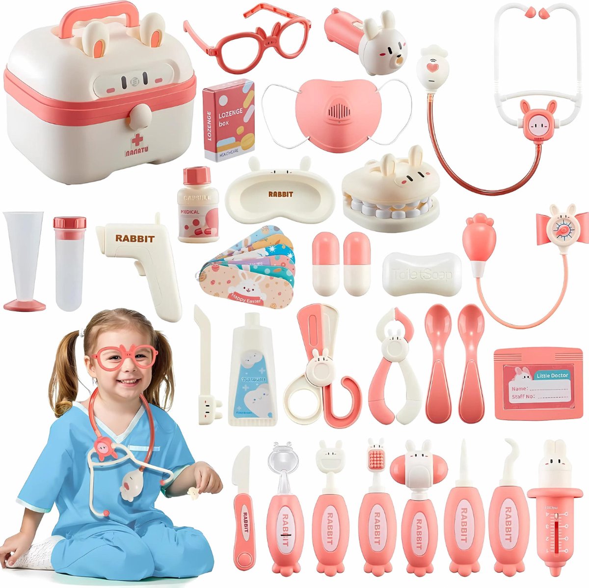 Equivera Dokterset Speelgoed - Doktersset - Speelgoed Doktersset - Dokterskoffer - Rollenspel - Cadeau