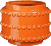 Mica Decorations Boaz Bloempot - H19 x Ø22 cm - Keramiek - Oranje