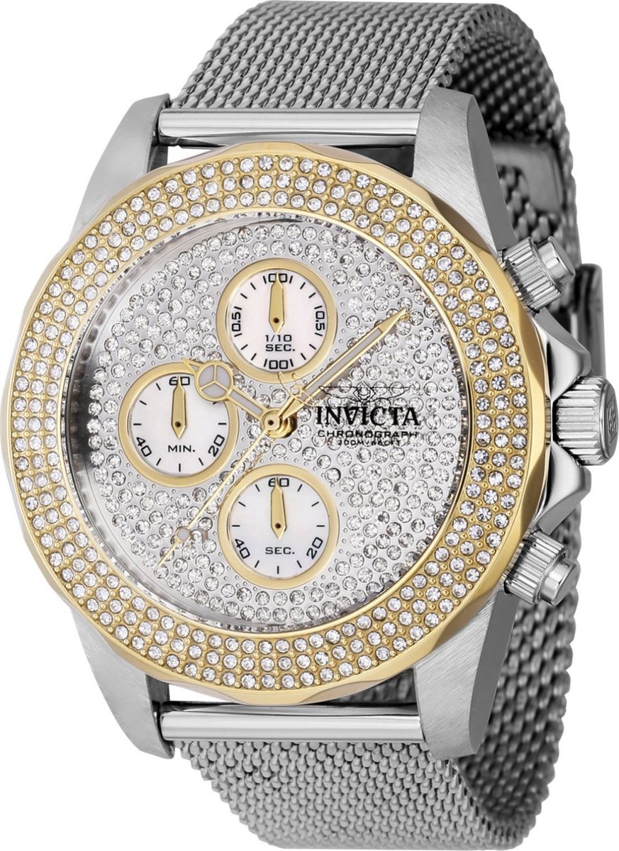 Invicta Pro Diver 43874 Horloge - Waterdicht - Analoog - Quartz Uurwerk - Roestvrij Staal met zilveren Wijzerplaat - 40mm