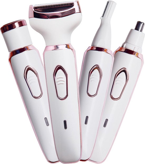Pumpify Ladyshaves voor Vrouwen 4 in 1 – Ladyshave - Baardtrimmer – Neustrimmer – Bodygroomer – Wenkbrauw Trimmer - Oplaadbaar - Lady Shave